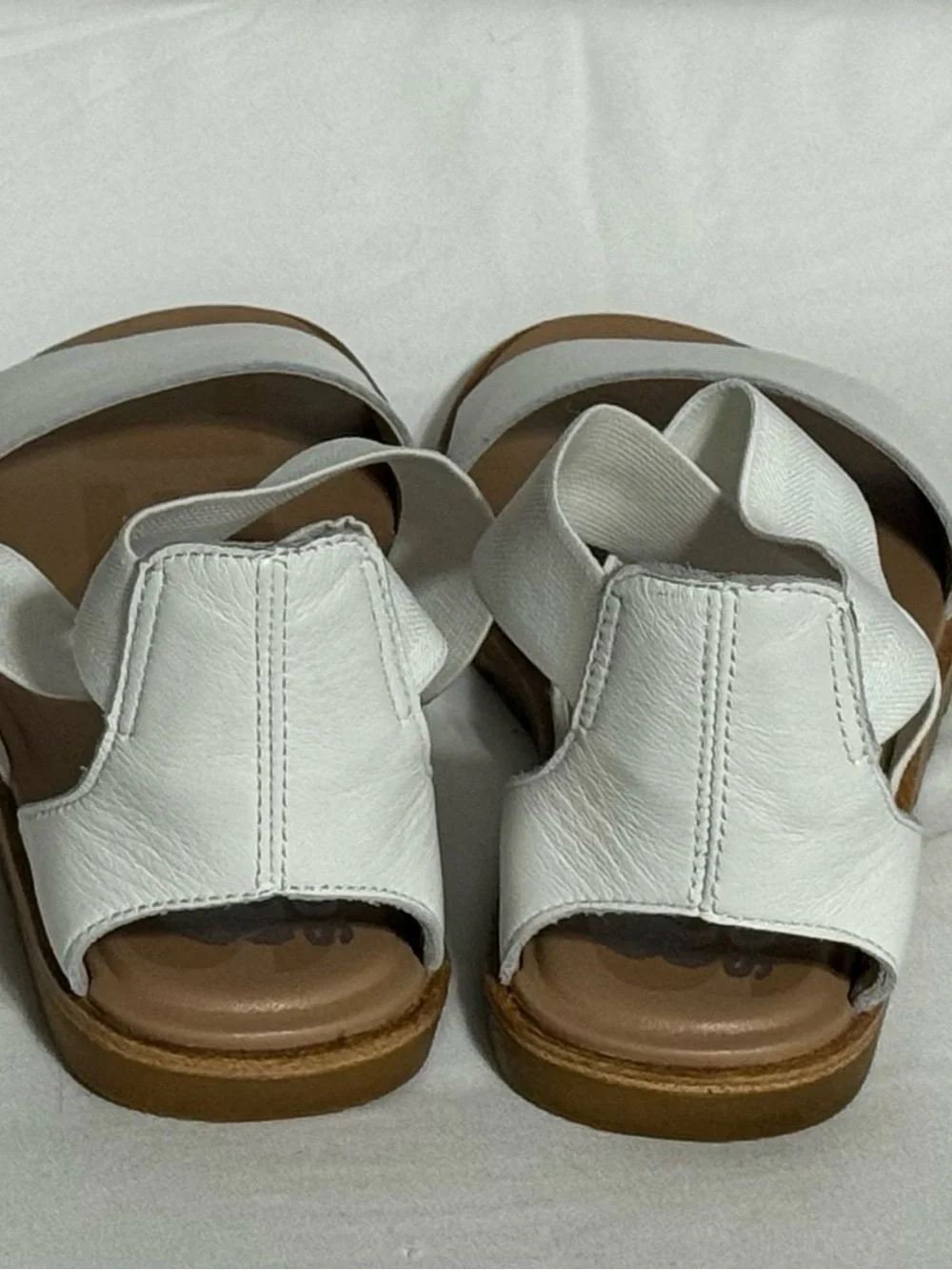 Sorel Ella II White Leather Crisscross Sandals Size 7 NNB